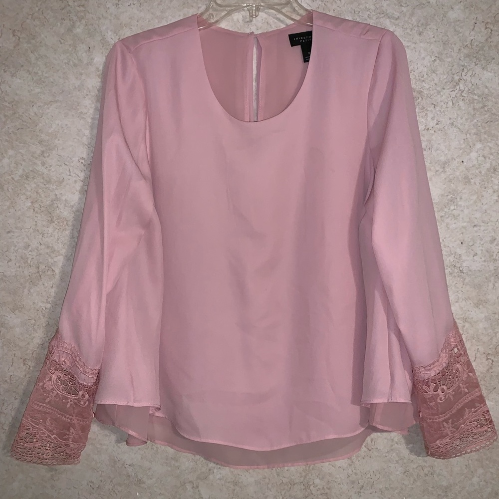 Investments Petites Lace Sheer Top